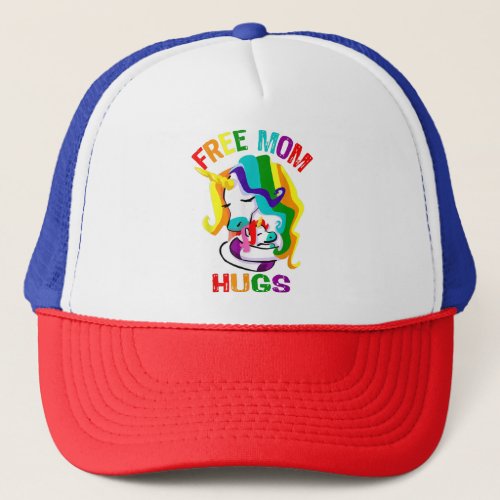 Free Mom Hugs LGBT Gay Pride  Trucker Hat