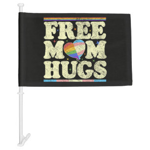 Free Mom Hugs Lgbt Pride Car Flag