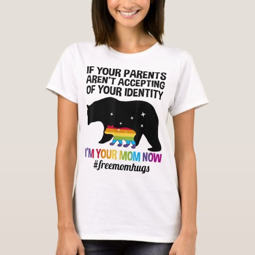 Free Mom Hugs LGBT Pride Gifts Mama Bear LGBT Mont T_Shirt