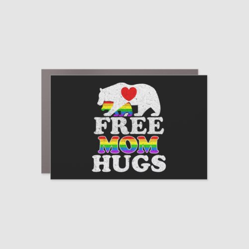 Free Mom Hugs LGBT Pride Mama Bear Car Magnet