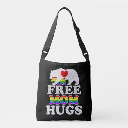 Free Mom Hugs LGBT Pride Mama Bear Crossbody Bag