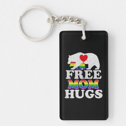 Free Mom Hugs LGBT Pride Mama Bear Keychain