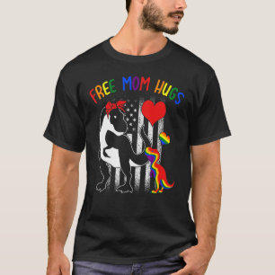 Free Mom Hugs Lgbt Rex Rainbow Transgender Pride M T-Shirt