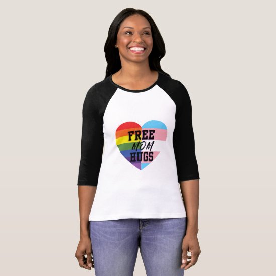 Free Mom Hugs LGBTQ Baseball Jersey T-Shirt