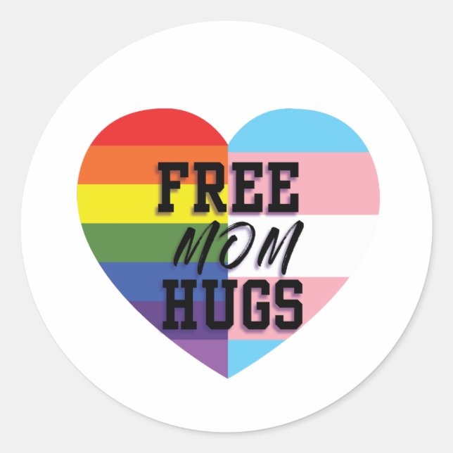 Free Mom Hugs LGBTQ Stickers (Front)