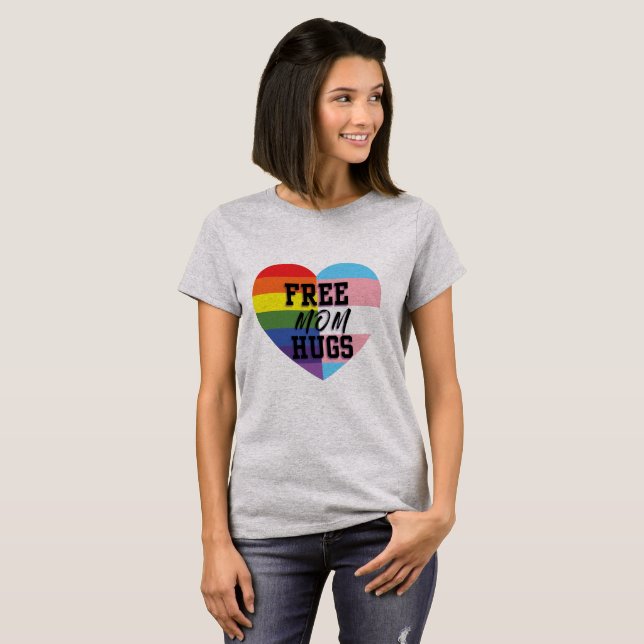 Free Mom Hugs LGBTQ T-Shirt (Front Full)