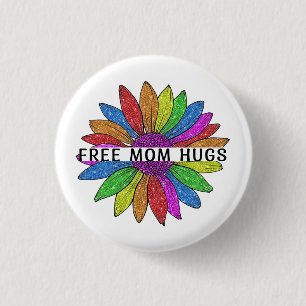 Free Mom Hugs LGBTQIA+ Pride Support Button