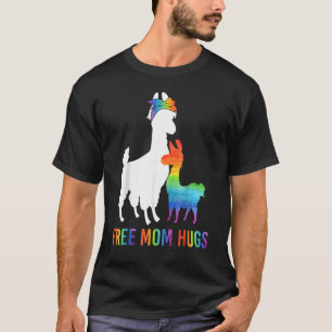 Free Mom Hugs Llama Lgbt Men Women Pride T-Shirt
