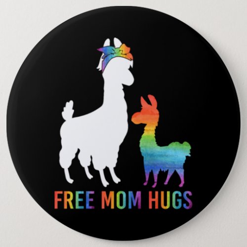 Free Mom Hugs Mama Llama Button