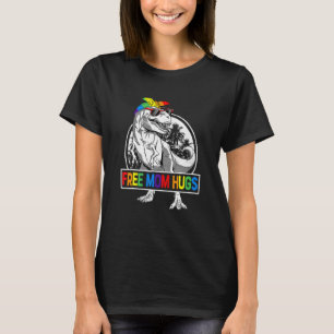 Free Mom Hugs Mamasaurus Dinosaur Rex Ally Rainbow T-Shirt