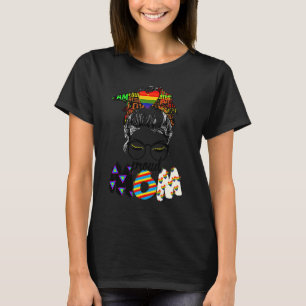 Free Mom Hugs Messy Bun Lgbt Pride Sun Rainbow Tea T-Shirt