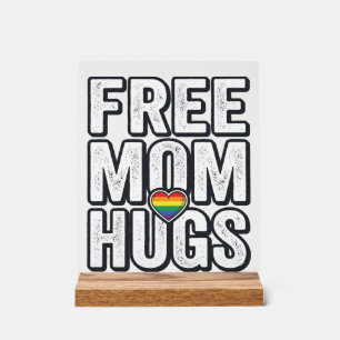 Free Mom Hugs Pride Heart Vintage T-Shirt Design_1 Acrylic Sign