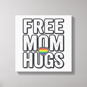 Free Mom Hugs Pride Heart Vintage T-Shirt Design_1 Canvas Print