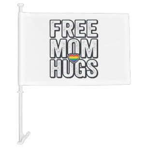Free Mom Hugs Pride Heart Vintage T-Shirt Design_1 Car Flag