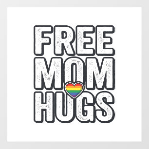 Free Mom Hugs Pride Heart Vintage T-Shirt Design_1 Floor Decals