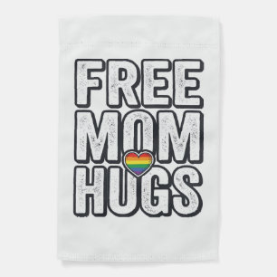 Free Mom Hugs Pride Heart Vintage T-Shirt Design_1 Garden Flag