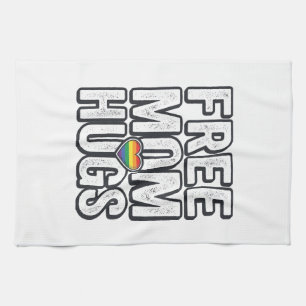 Free Mom Hugs Pride Heart Vintage T-Shirt Design_1 Kitchen Towel