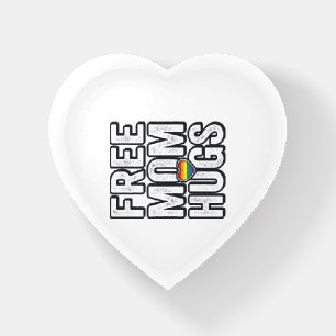 Free Mom Hugs Pride Heart Vintage T-Shirt Design_1 Paperweight