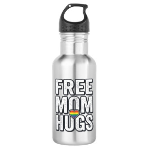 Free Mom Hugs Pride Heart Vintage T-Shirt Design_1 Stainless Steel Water Bottle