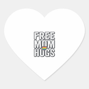 Free Mom Hugs Pride Heart Vintage T-Shirt Design_1 Sticker