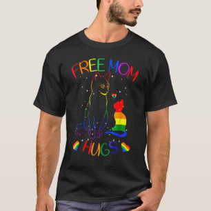 Free Mom Hugs Pride  Proud Ally Cat Rainbow Lgbt T-Shirt