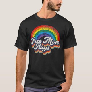 Free Mom Hugs Rainbow Heart Lgbt Flag Lgbt Pride T-Shirt