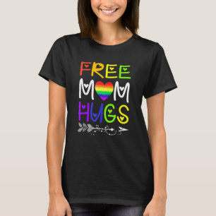 Free Mom Hugs Rainbow Heart Lgbt Pride Month 2 T-Shirt