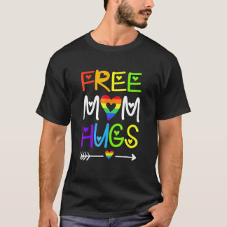 Free Mom Hugs Rainbow Heart LGBT Pride Month _3 T-Shirt