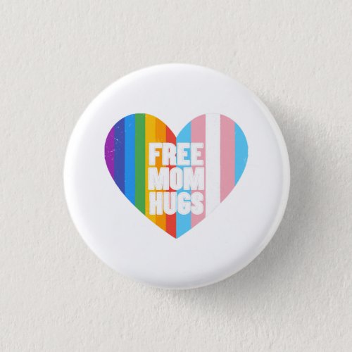 Free Mom Hugs Rainbow Heart Lgbt Pride Month  Button
