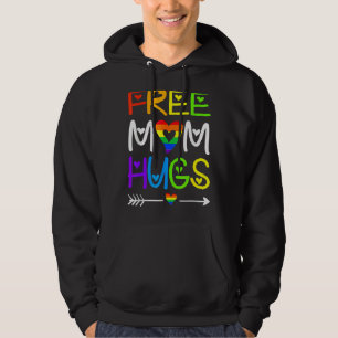 Free Mom Hugs Rainbow Heart Lgbt Pride Month T Hoodie