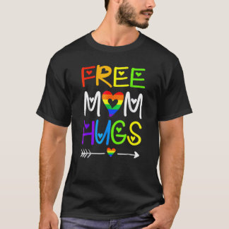 Free Mom Hugs Rainbow Heart Lgbt Pride Month T-Shirt