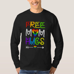 Free Mom Hugs  Rainbow Heart Lgbt Pride Month T-Shirt