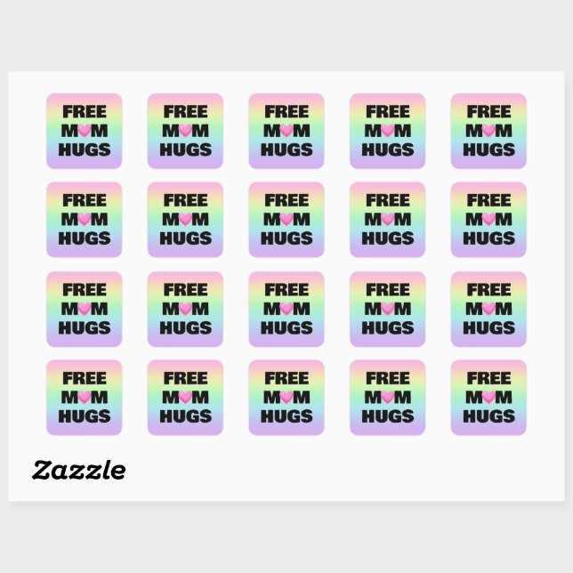 Free Mom Hugs Rainbow Stickers (Sheet)