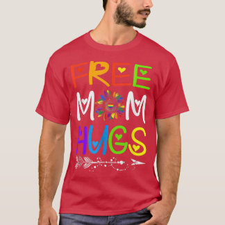 Free Mom Hugs Rainbow Sunflower LGBT Pride Month T-Shirt