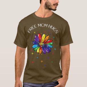 Free Mom Hugs Rainbow Sunflower LGBT Pride Month T-Shirt
