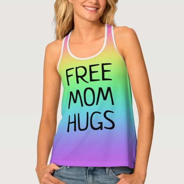 Free Mom Hugs Rainbow Tank Top (Front)