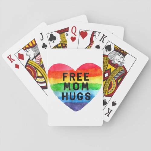 Free Mom Hugs Shirt Free Mom Hugs Inclusive Pride Playing Cards