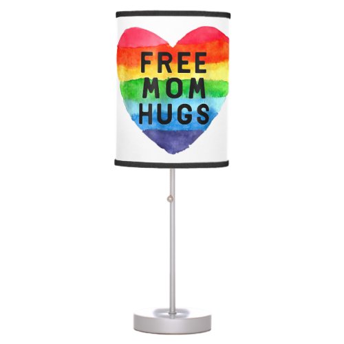 Free Mom Hugs Shirt Free Mom Hugs Inclusive Pride Table Lamp