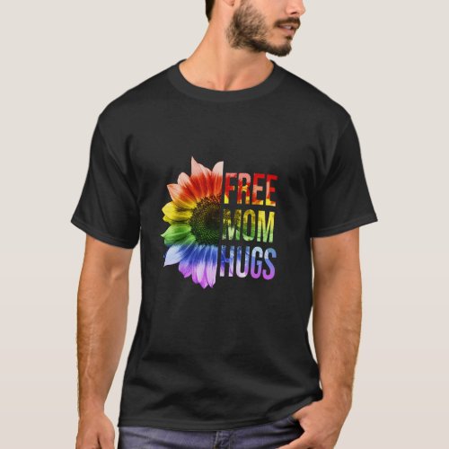 Free Mom Hugs Shirt LGBT Rainbow Sunflower Long Sl