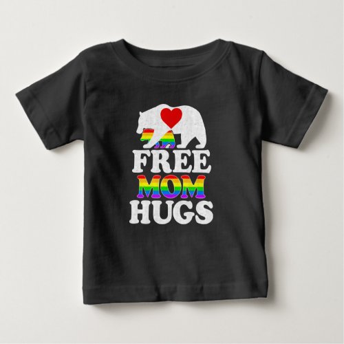 Free Mom Hugs T  Women Lgbt Pride Mama Bear Baby T_Shirt