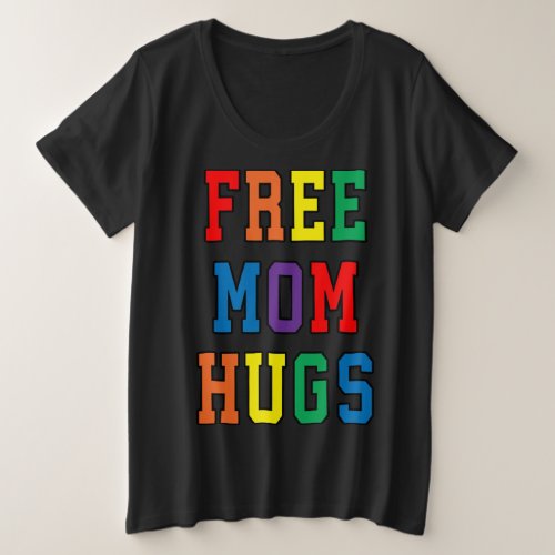 Free Mom Hugs V_Neck Plus Size T_Shirt