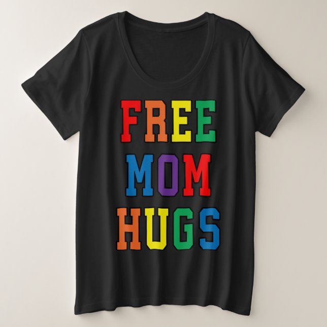 Free Mom Hugs V-Neck Plus Size T-Shirt (Design Front)