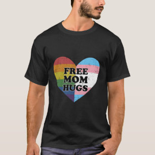 Free Mom Hugs With Rainbow And Transgender Flag He T-Shirt