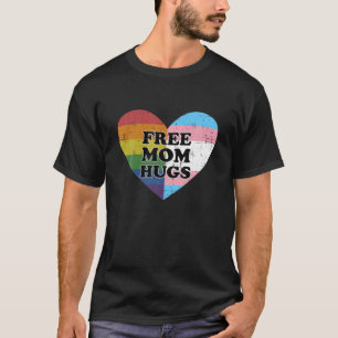 Free Mom Hugs With Rainbow And Transgender Flag He T-Shirt
