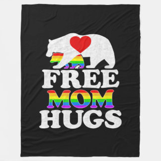 Free Mom Hugs Women LGBT Pride Mama Bear Fleece Blanket