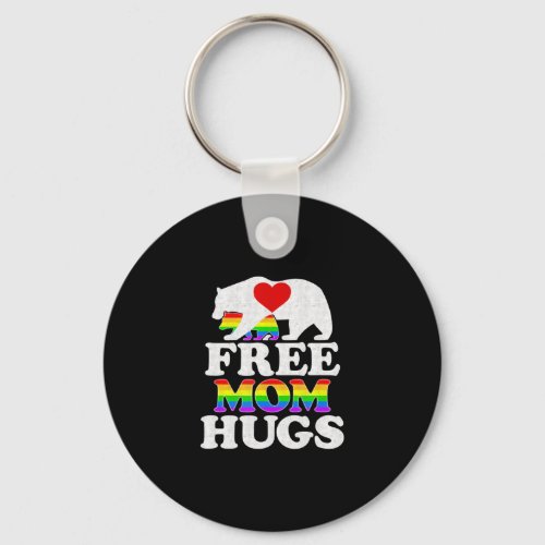 Free Mom Hugs Women LGBT Pride Mama Bear Keychain