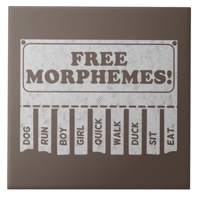 Free Morphemes Ceramic Tile (Front)