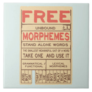 Free Morphemes Funny Grammar English Language Ceramic Tile