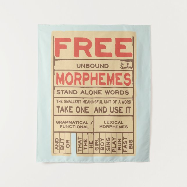 Free Morphemes Funny Grammar English Phonics Tapestry (Front)