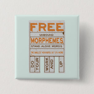 Free Morphemes funny structured literacy Button